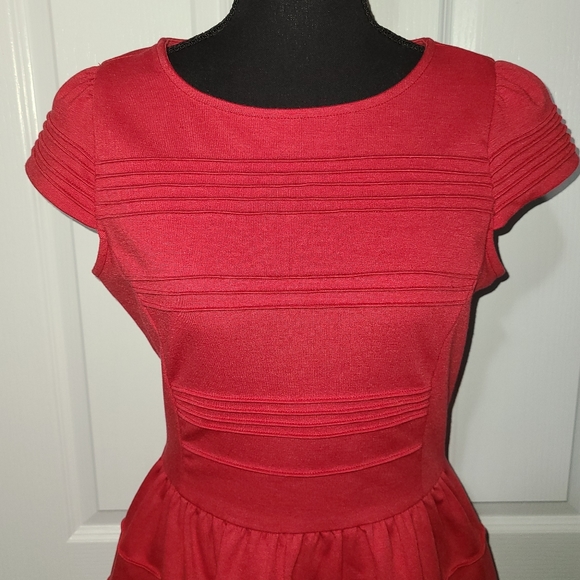 Elle Fitted A-Line Dress w Ribbed Detail - Picture 8 of 14